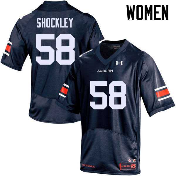 Auburn Tigers Women's Josh Shockley #58 Navy Under Armour Stitched College NCAA Authentic Football Jersey VDR0874IK